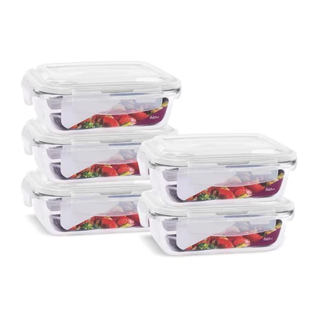 Kit 5 potes de vidro 640 ml